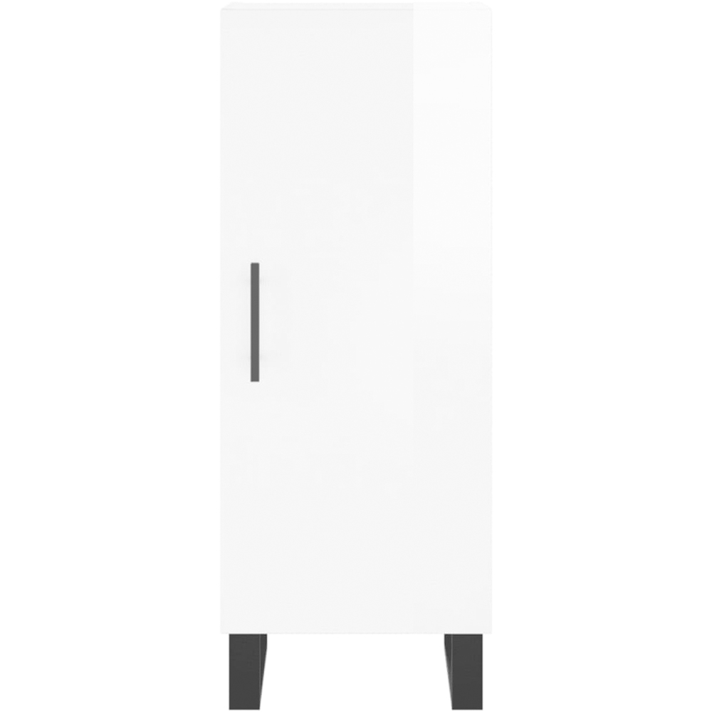 vidaXL Single Door High Gloss White Sideboard Image 6