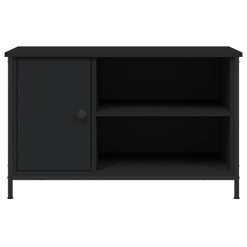 vidaXL Single Door 2 Shelf Black TV Cabinet Image 6