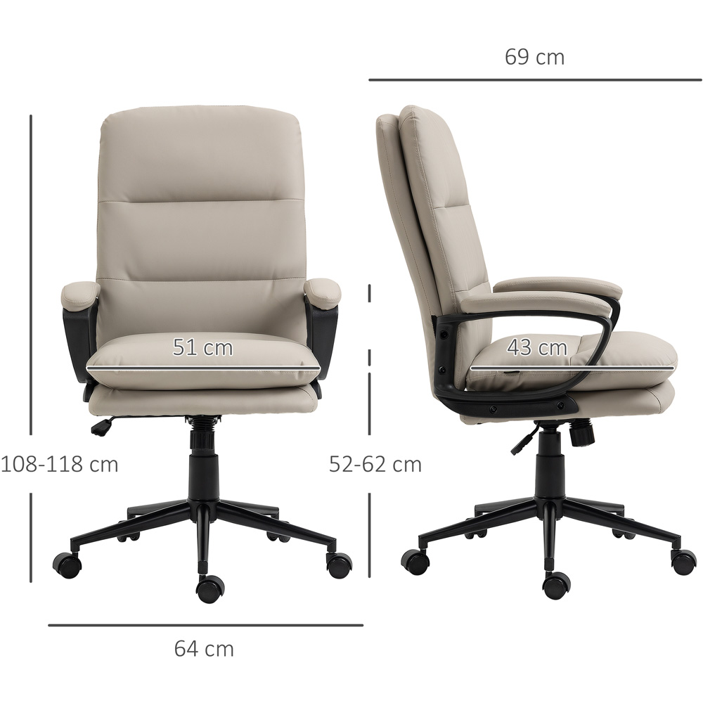 Portland Light Grey PU Leather Swivel Office Chair Image 8