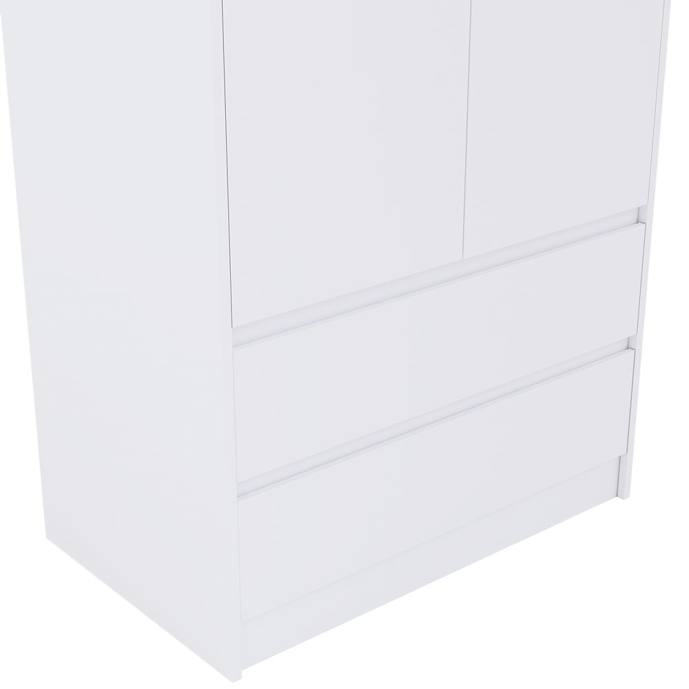 Vida Designs Denver 2 Door 2 Drawer White Wardrobe Image 7