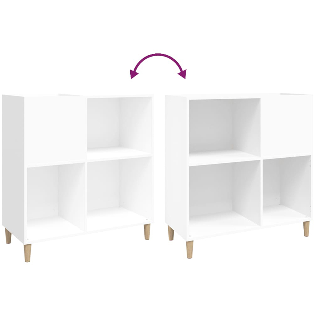 vidaXL 3 Shelf White Record Cabinet Image 6