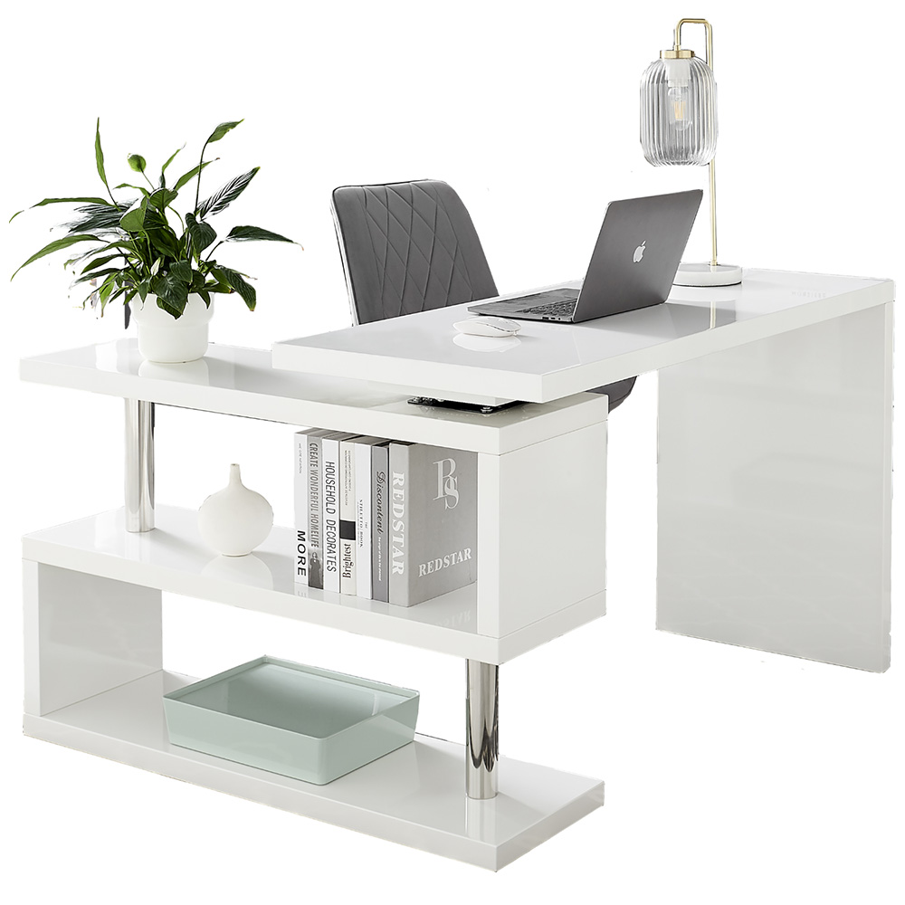 Furniture Box Corsano Rotating Computer Desk White Image 2