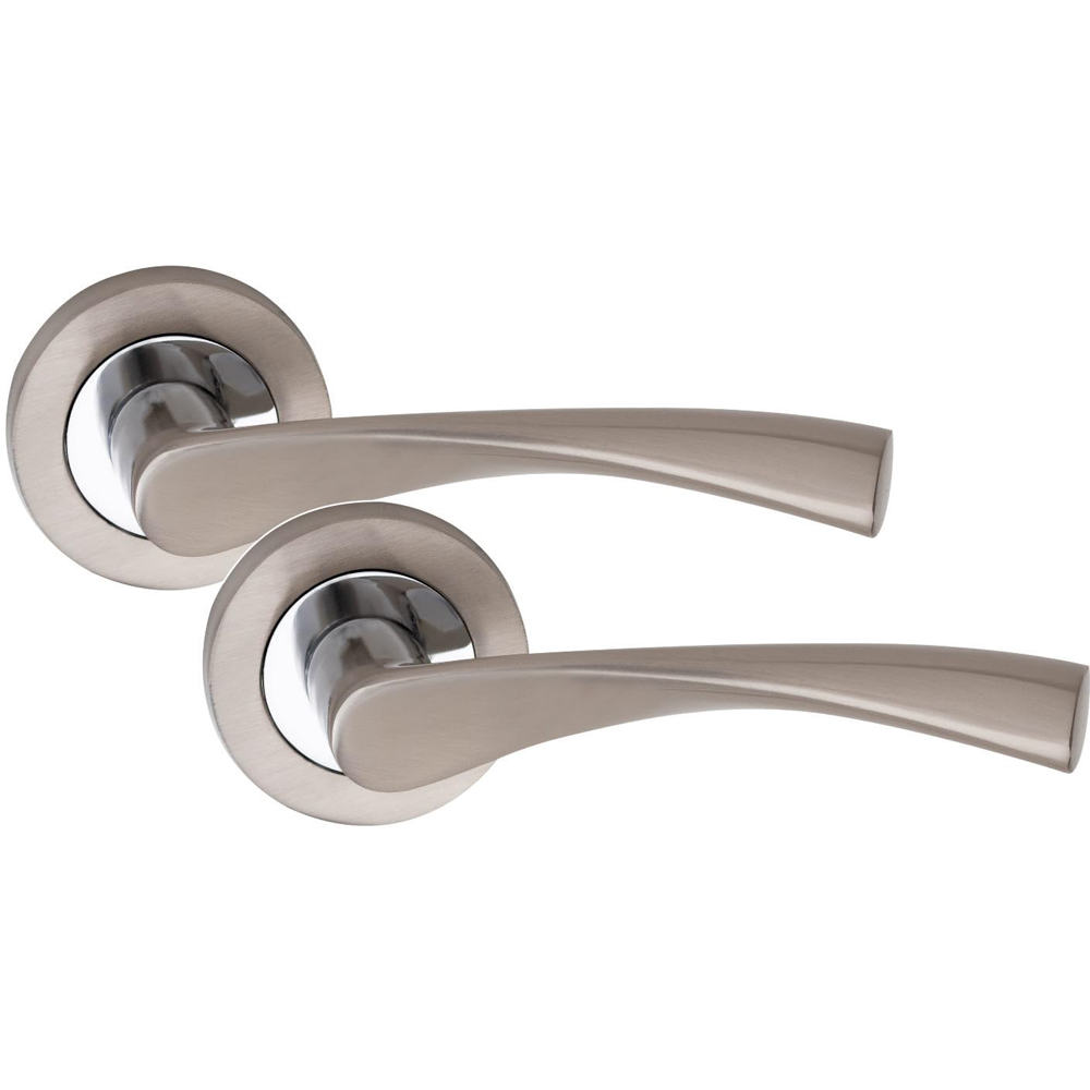Golden Grace Duo Chrome Astrid Bathroom Door Handle Set Image 3