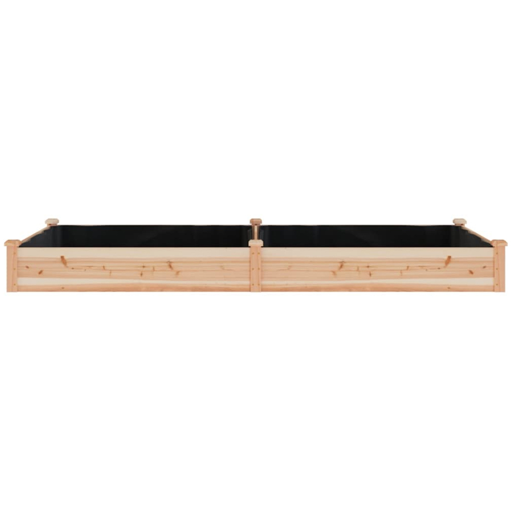 vidaXL Natural Solid Fir Wood Raised Garden Bed with Liner 240 x 120 x 25cm Image 3