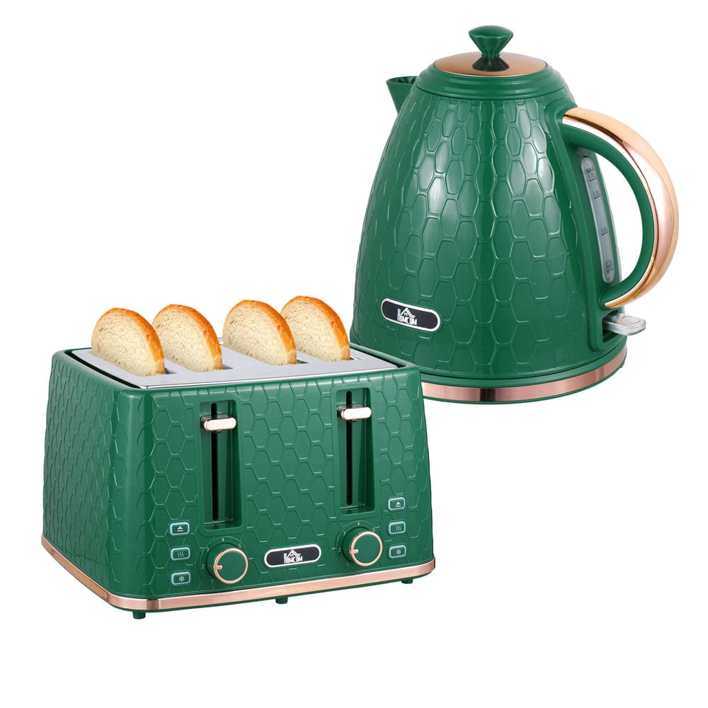 HOMCOM Blue 800-180V70BU 1.7L Kettle and 4 Slice Toaster Set Image 1