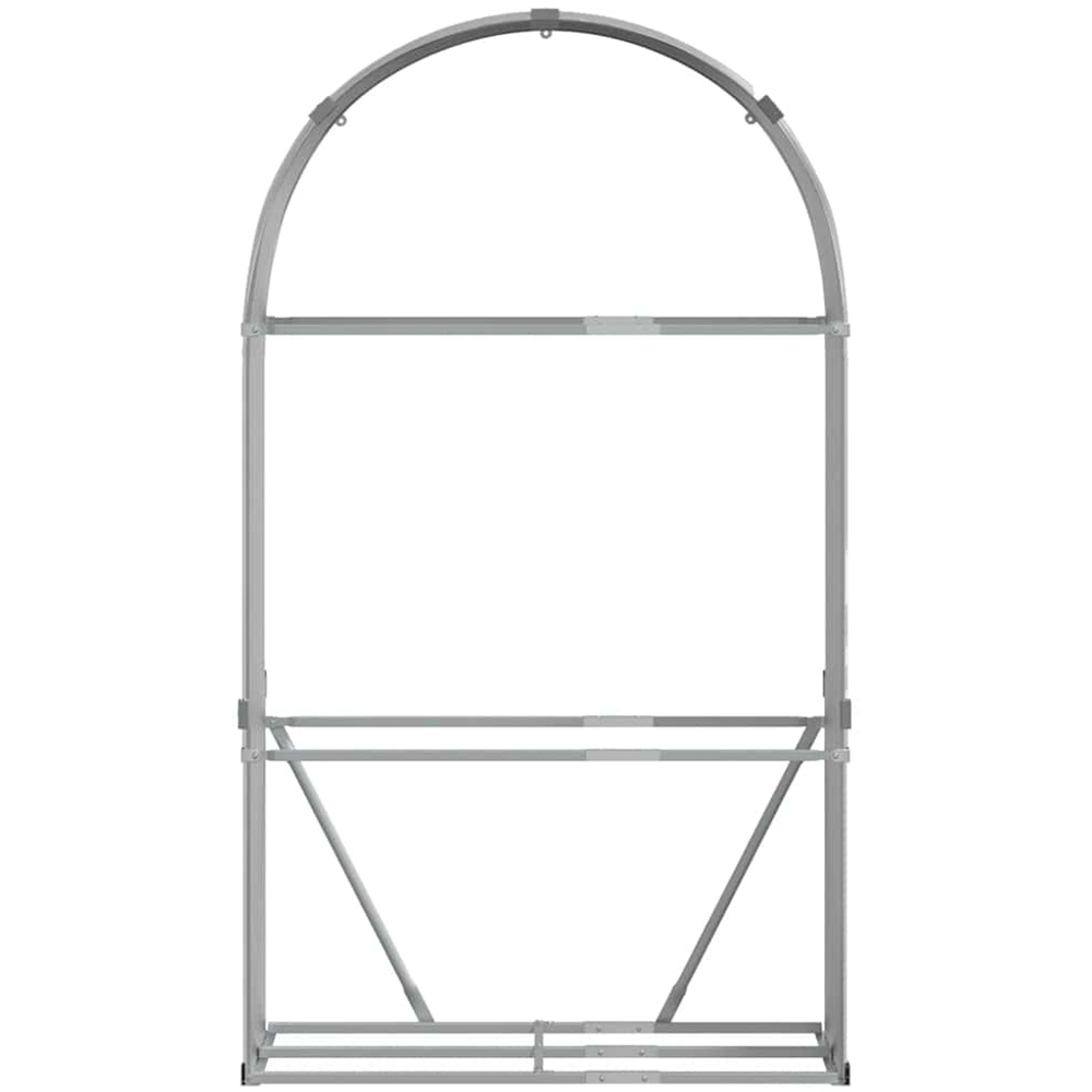 vidaXL Grey Galvanised Steel Firewood Log Holder 210 x 120 x 45cm Image 3