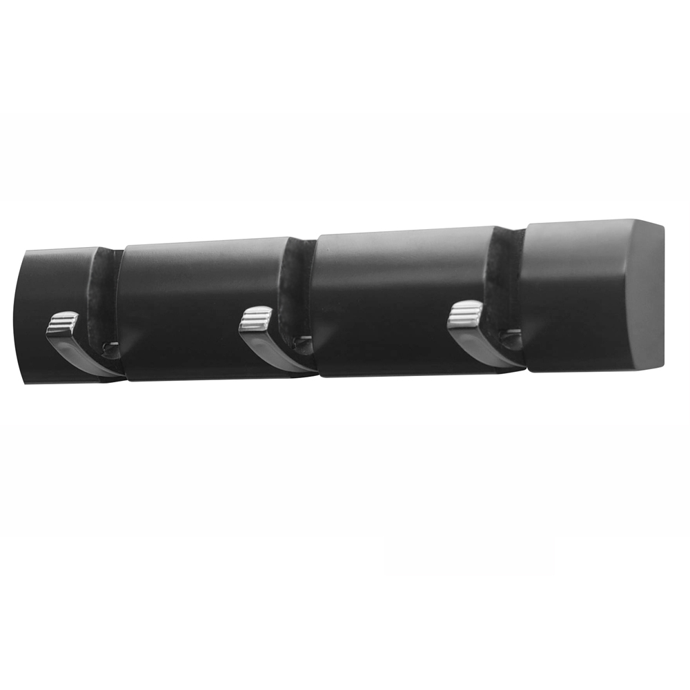 House of Home Black 3 Hook Coat Hooks Mountable Board Image 1