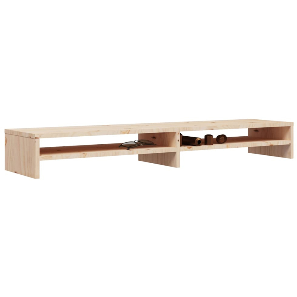 vidaXL Natural Solid Pine Wood Monitor Stand Image 3