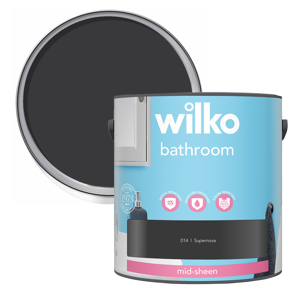 Wilko Bathroom Supernova Mid Sheen Emulsion Paint 2.5L Image 1