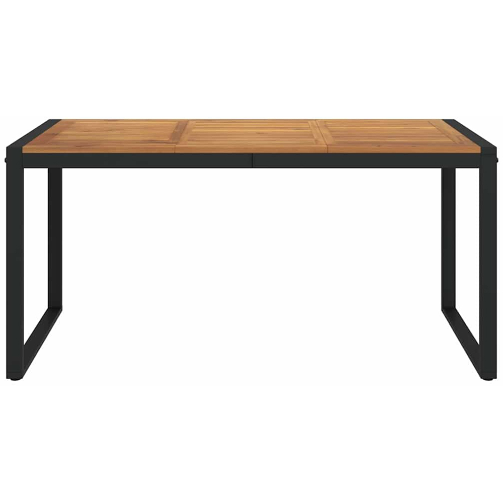 vidaXL Brown and Black Solid Wood Acacia Garden Table 160cm Image 3