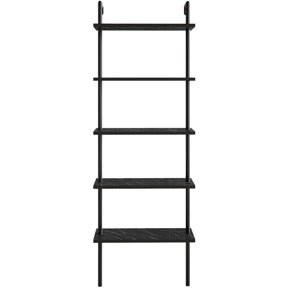Decorotika Paulina 5 Shelf Black Marble Bookshelf Image 2
