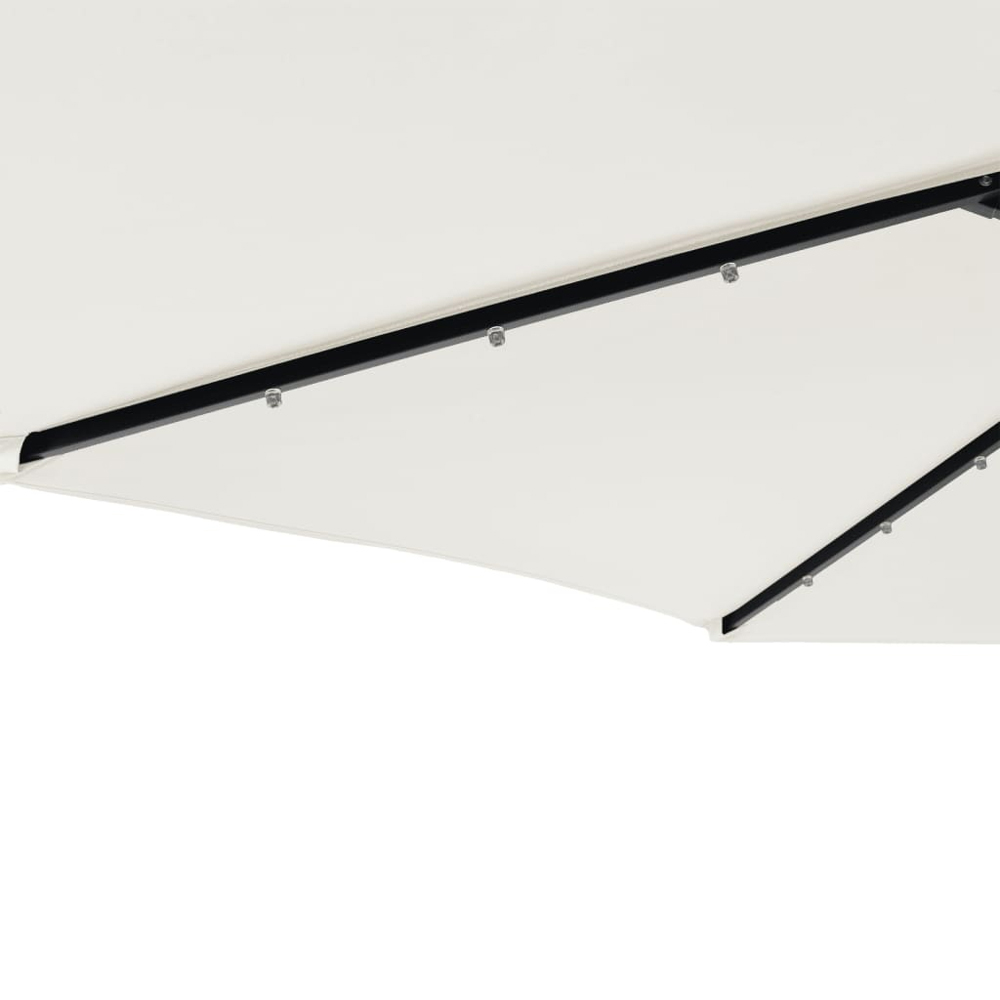 vidaXL White LED Light Garden Parasol with Steel Pole 2.25m Image 7