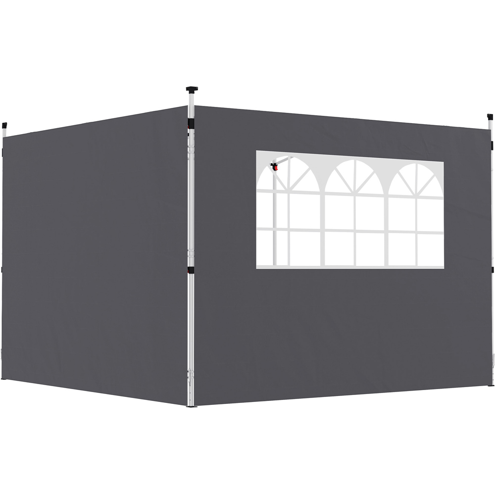 Outsunny Dark Grey Gazebo Wall Panel Replacement with Window Image 2