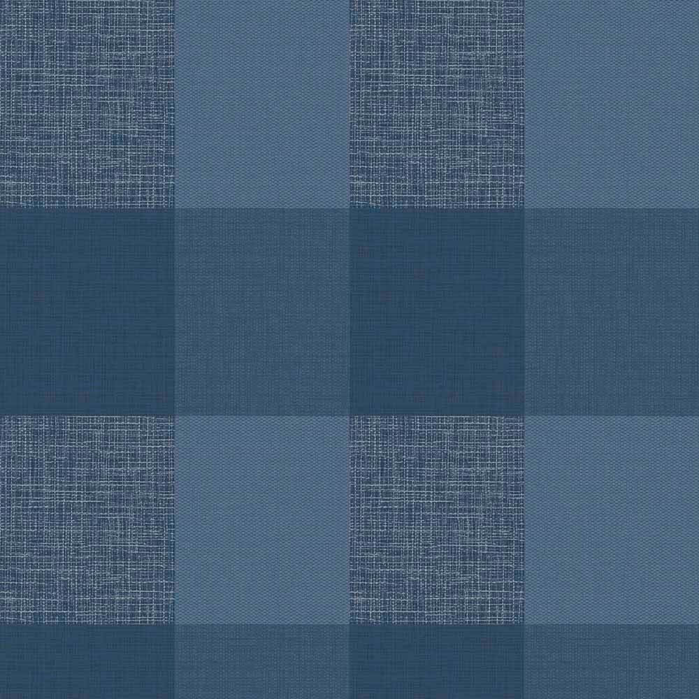 Muriva Opulent Check Blue Wallpaper Image 1