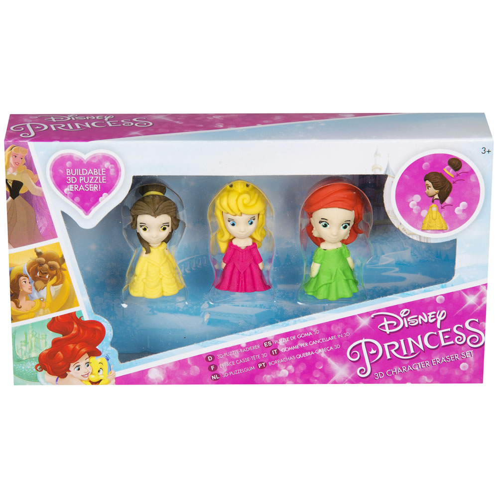 Disney Princess 3D Puzzle Erasers 3 pack Image 2
