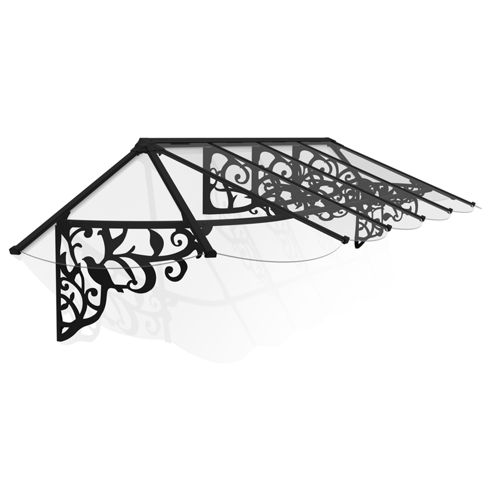 Palram Canopia Lily 3600 Black Clear Door Canopy 3.7 x 0.9m Image 2
