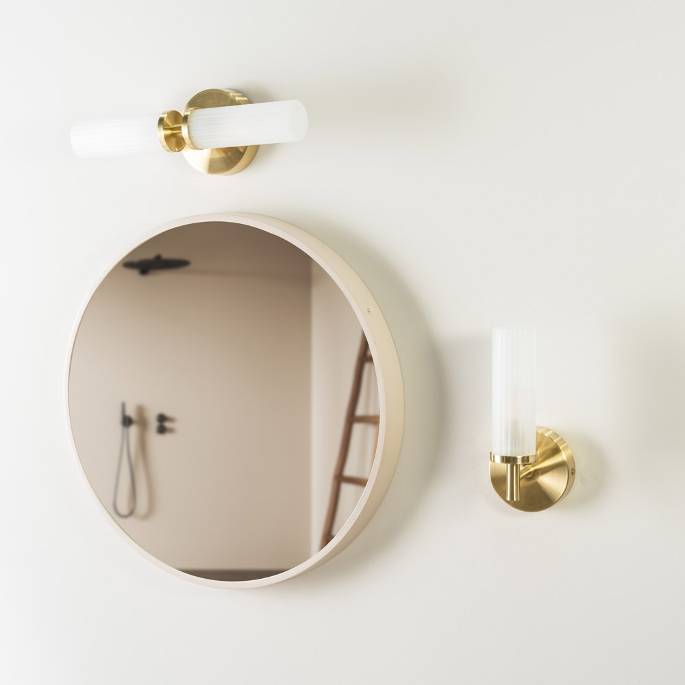 ValueLights Canya Matte Gold Frosted Reeded Glass LED Wall Light Image 6