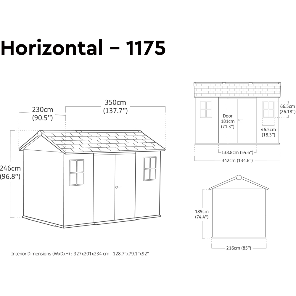 Keter Newton Plus 11 x 7.5ft Grey Steel Double Wall Shed Image 8