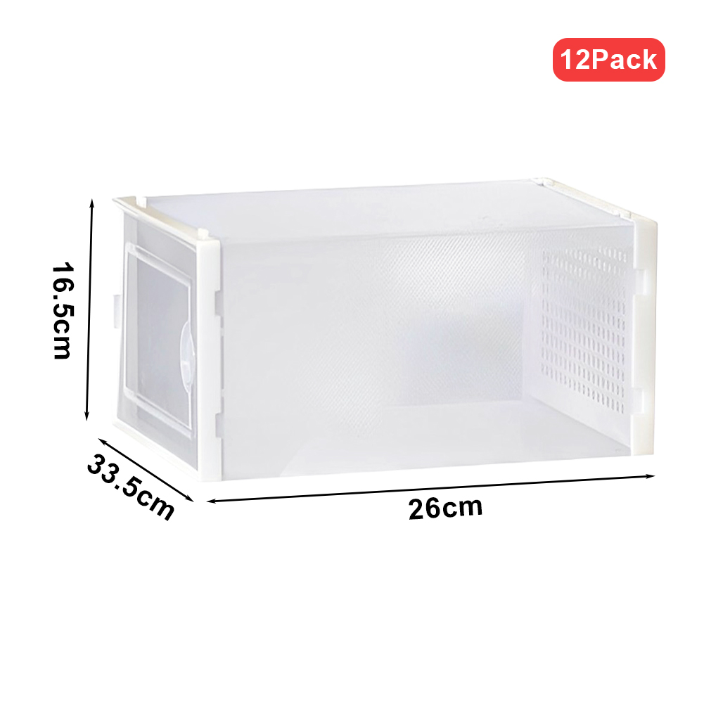 Living and Home White Shoe Storage Boxes 12 Pack Image 4