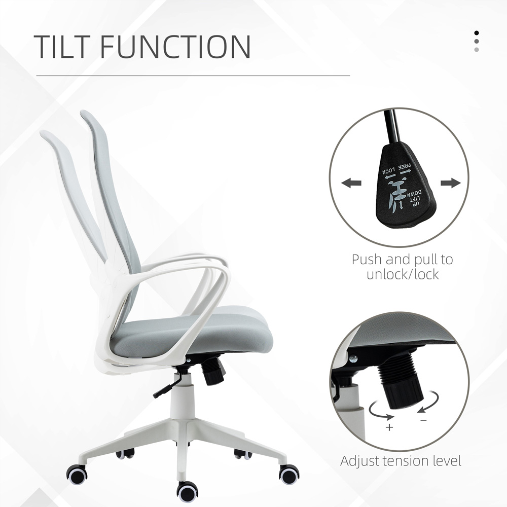 Portland Light Grey Swivel High Back Office Chair Image 5