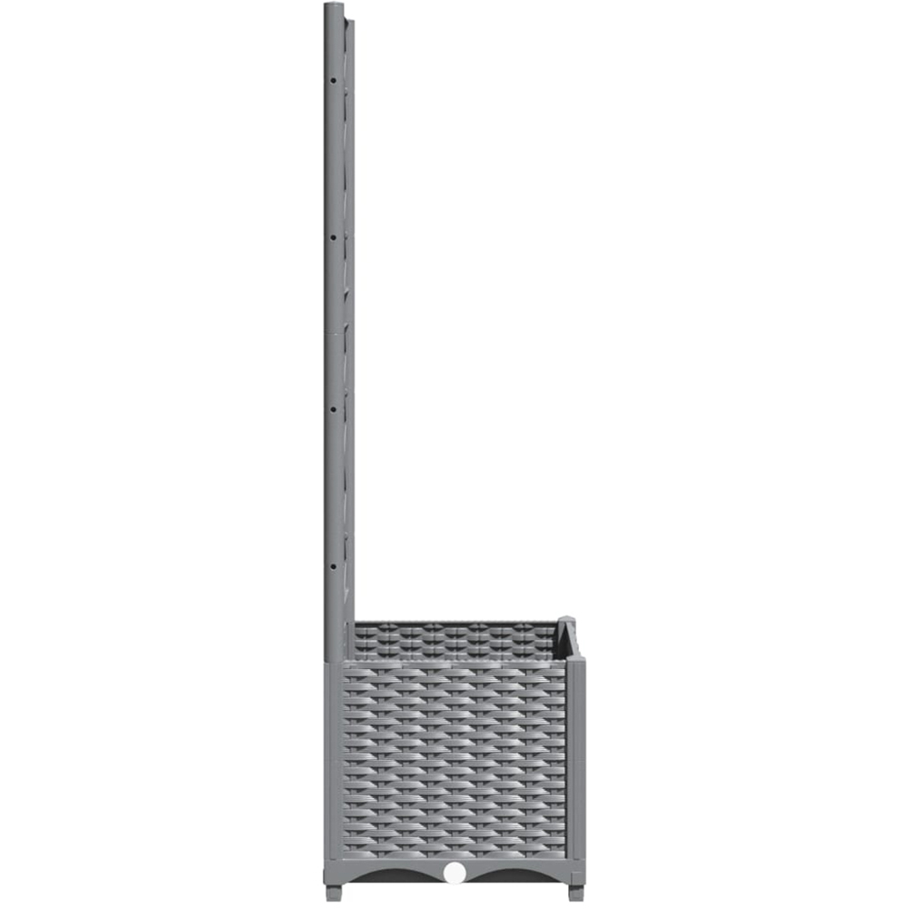 vidaXL Grey Plastic Garden Planter with Trellis 136 x 40 x 40cm Image 4