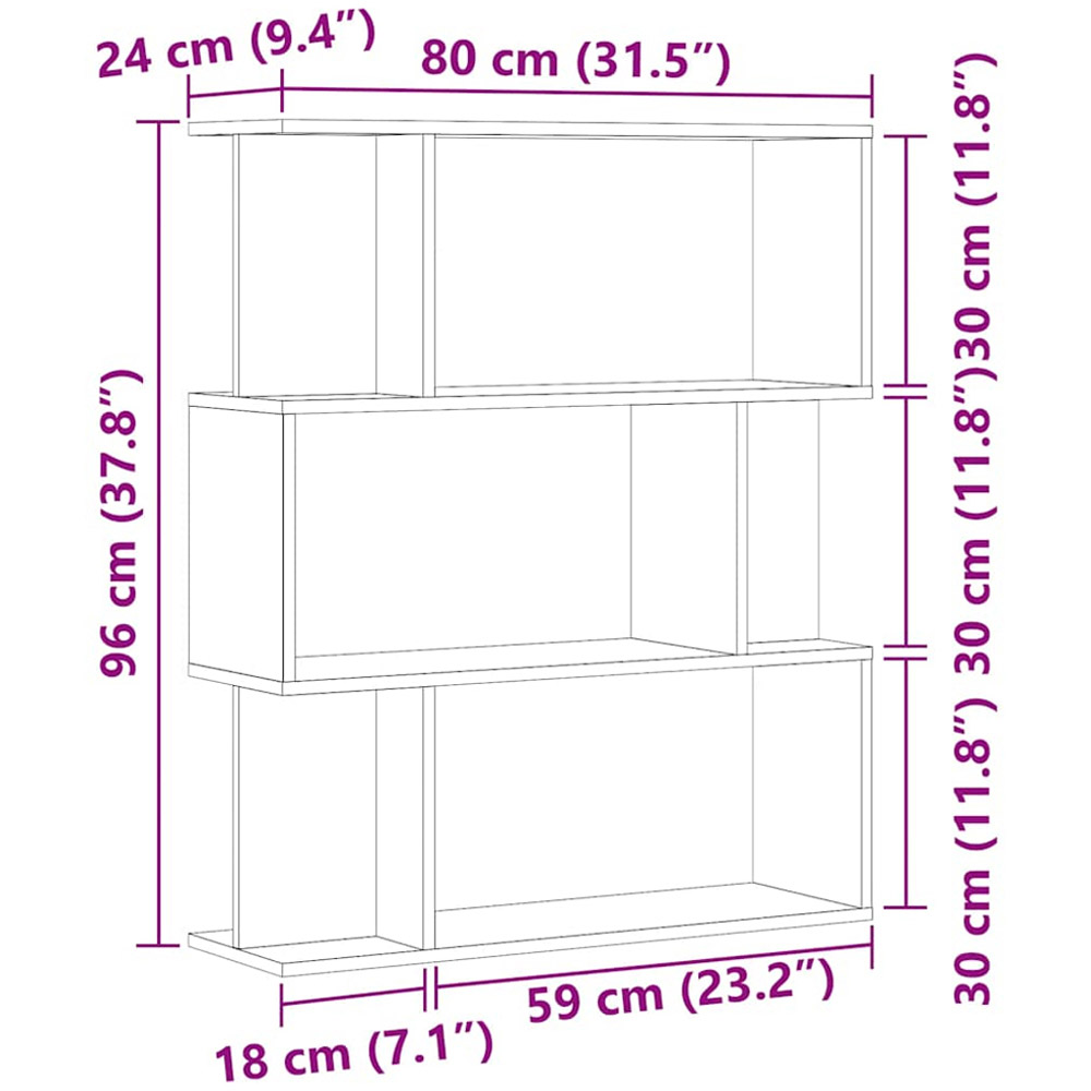 vidaXL 6 Shelf Artisan Oak Bookcase Image 9