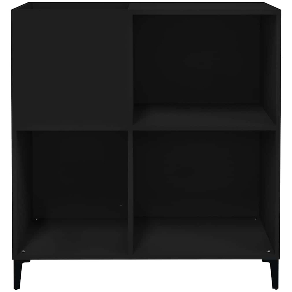 vidaXL 3 Shelf Black Record Cabinet Image 4