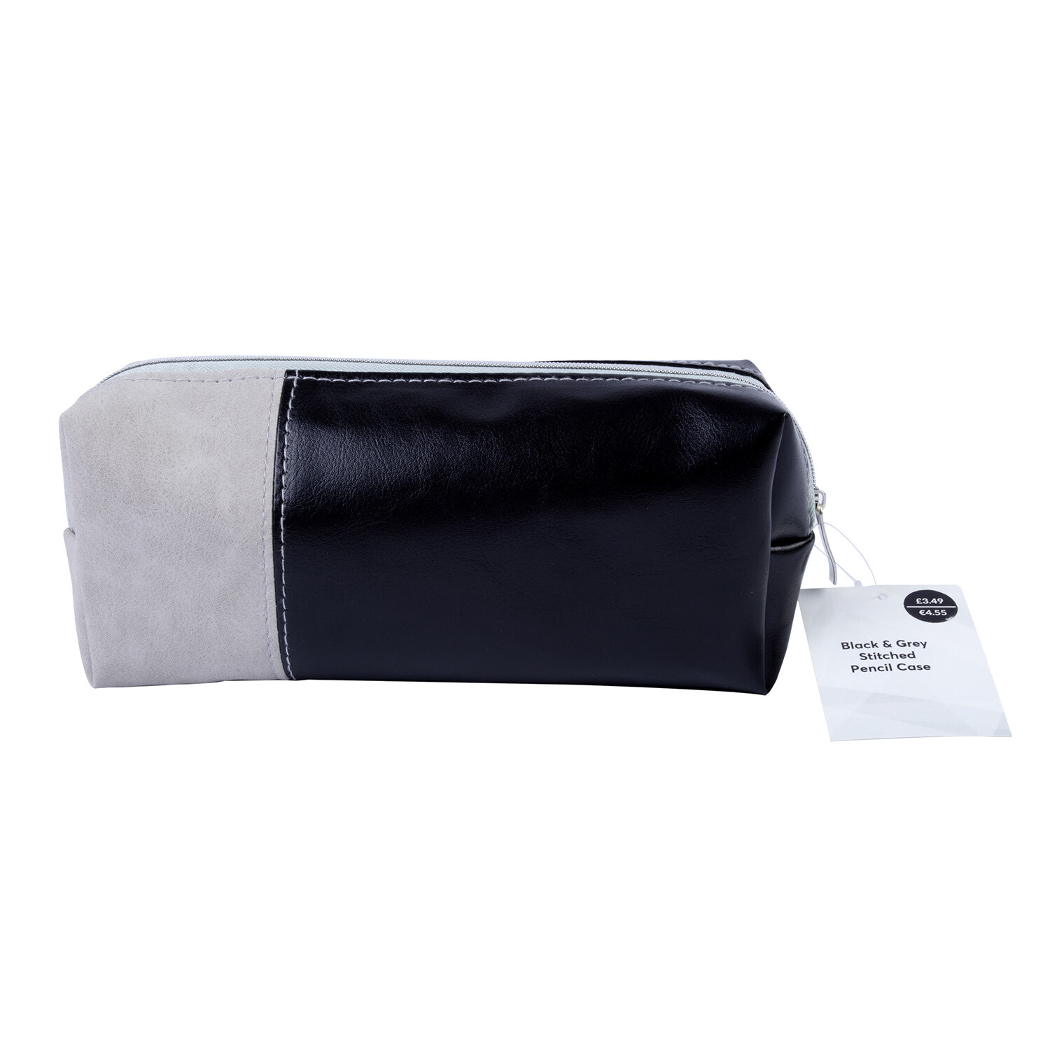 Black & Grey Stitched Pencil Case Image 1