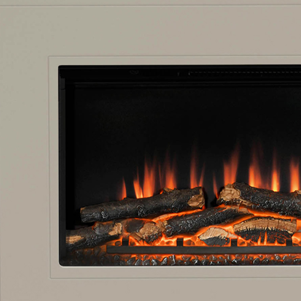 Be Modern Albali Stone Timber Wall Hung Electric Fireplace 38 inch Image 5