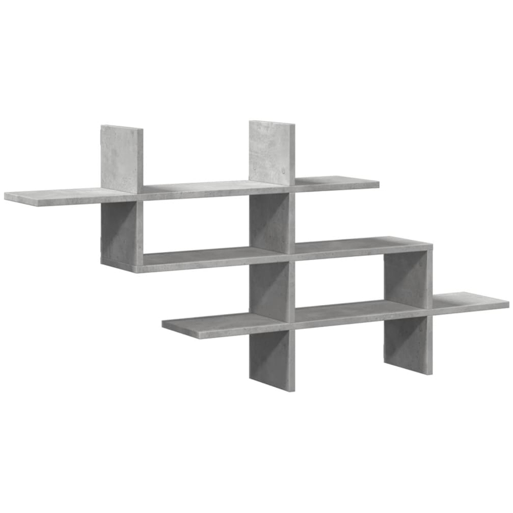 vidaXL 8 Shelf Concrete Grey Wall Shelf Image 1