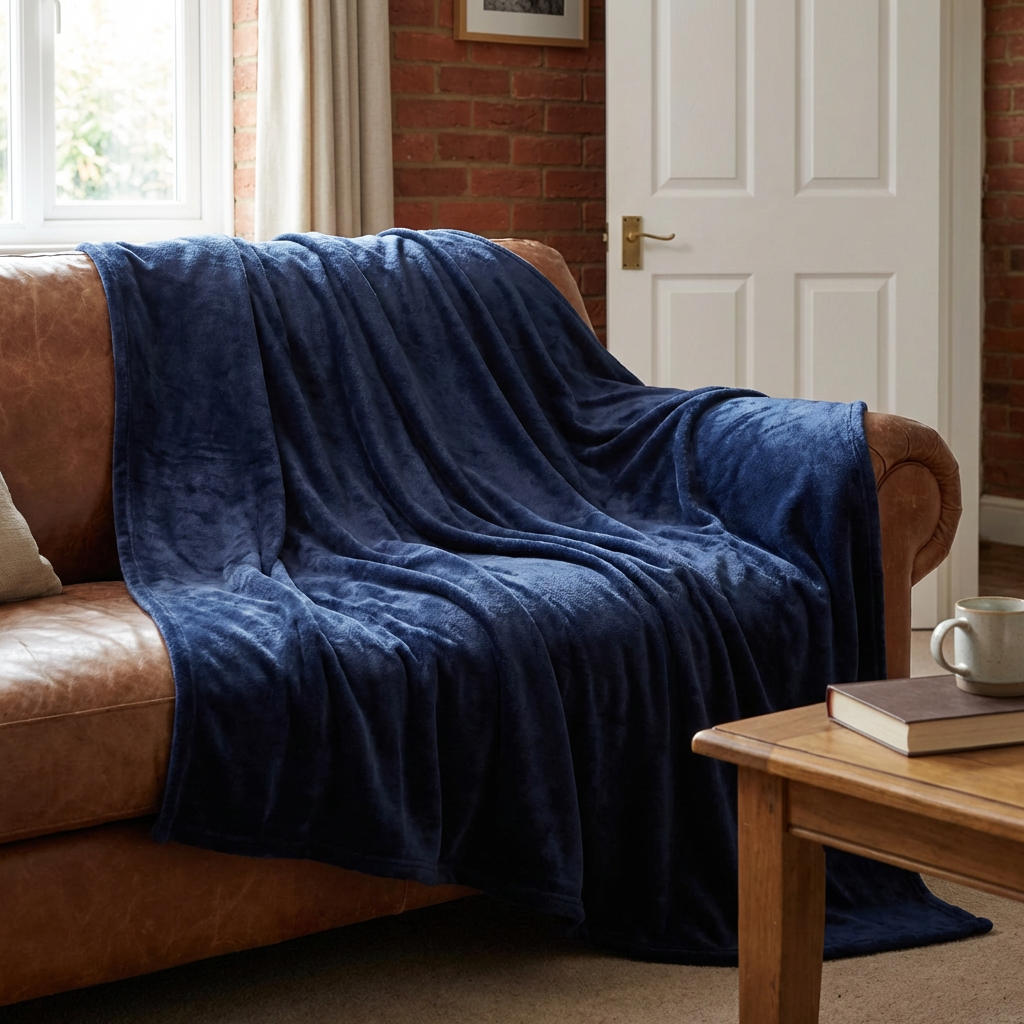 Family Sized Throw - Navy Image 4