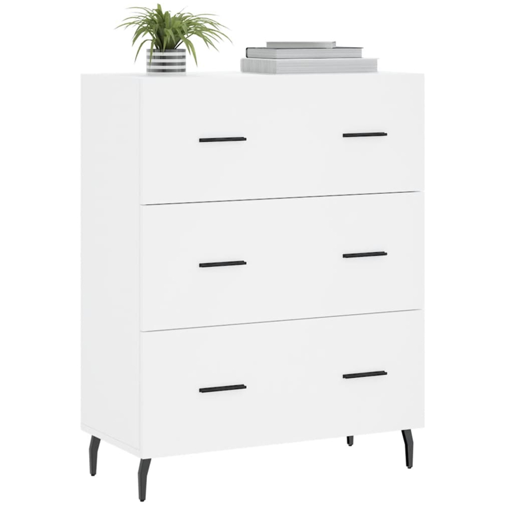 vidaXL 3 Drawer White Sideboard Image 3