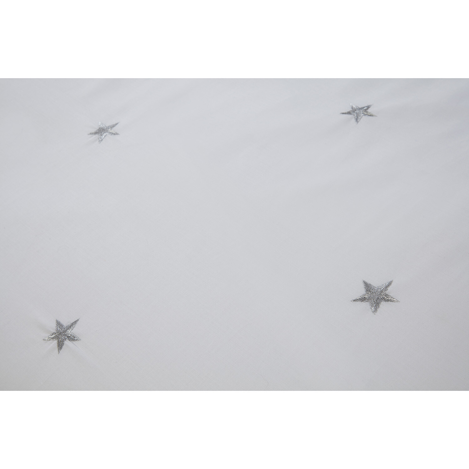 Stars Embroidered Duvet Cover and Pillowcase Set - White / King Image 5