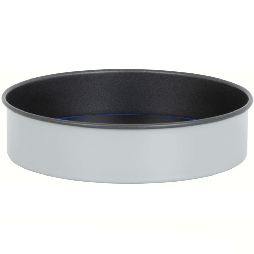 Wham PushPan 18cm Set of 2 Light Grey and Pewter Shallow Tin Image 1