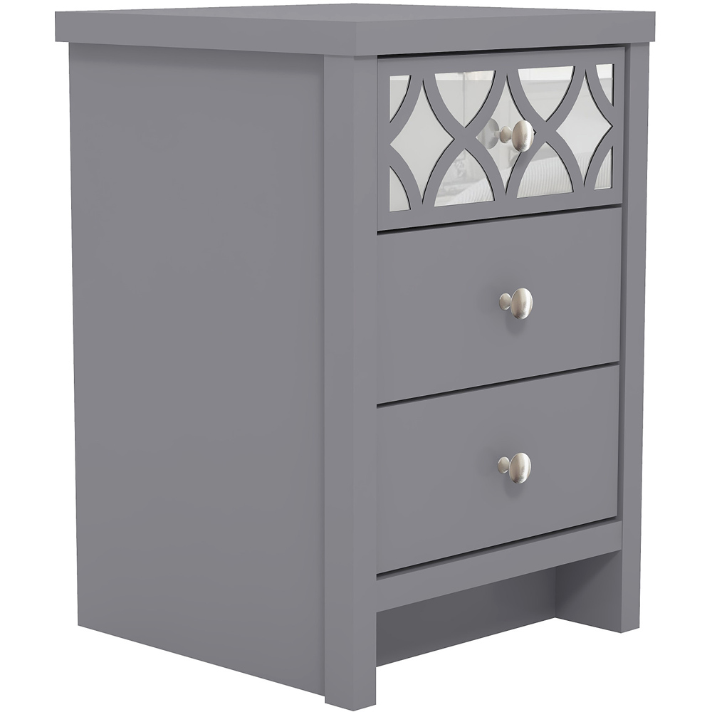 GFW Arianna 3 Drawer Cool Grey Bedside Table Image 3