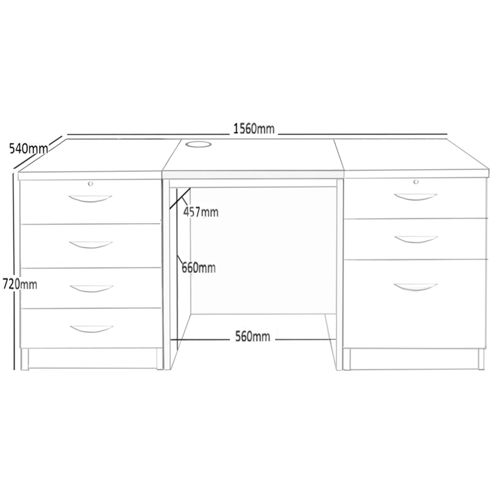 R White Cabinets 7 Drawer White Set-09 Desk Image 5