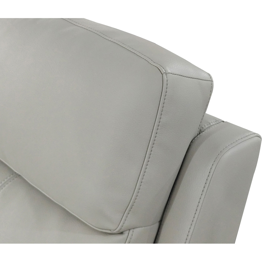 Aspire Kingsmere 6 Seater Light Grey Leather Power Recliner Sofa Suite Image 7