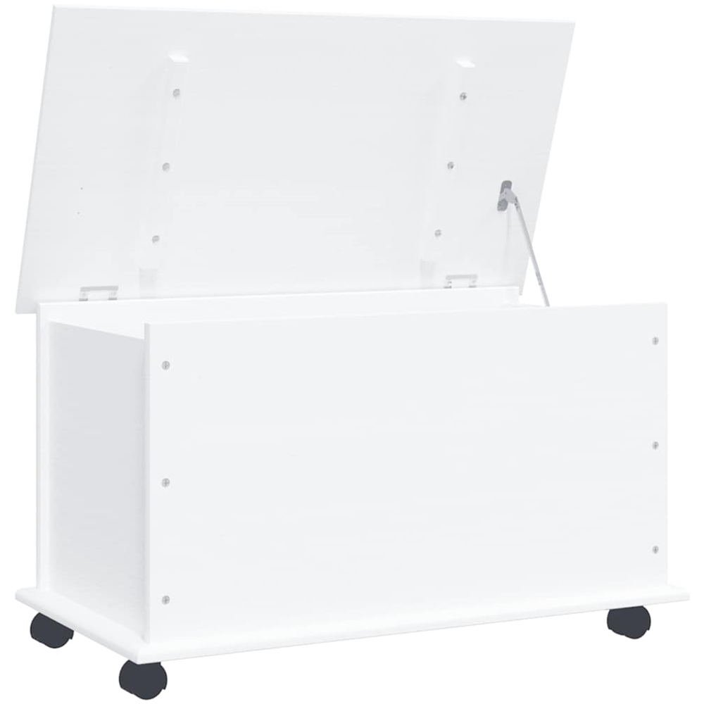 vidaXL Alta White Storage Chest with Wheels Image 2