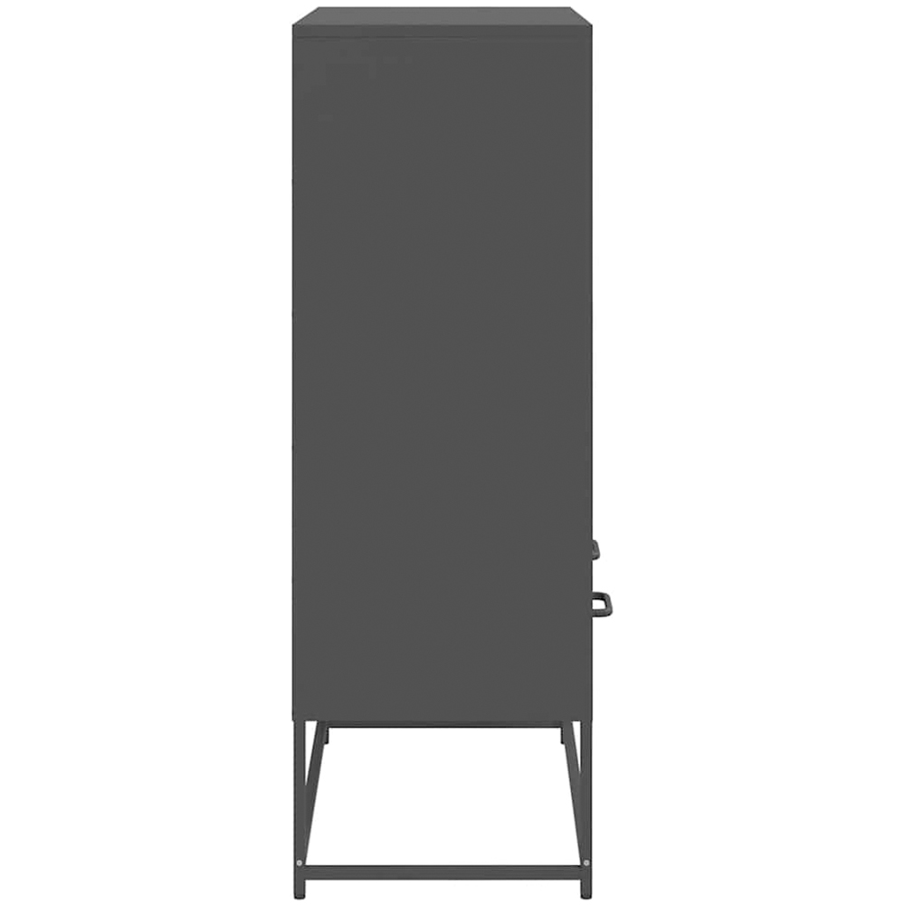 vidaXL 2 Drawer 4 Shelf Black Highboard Image 5