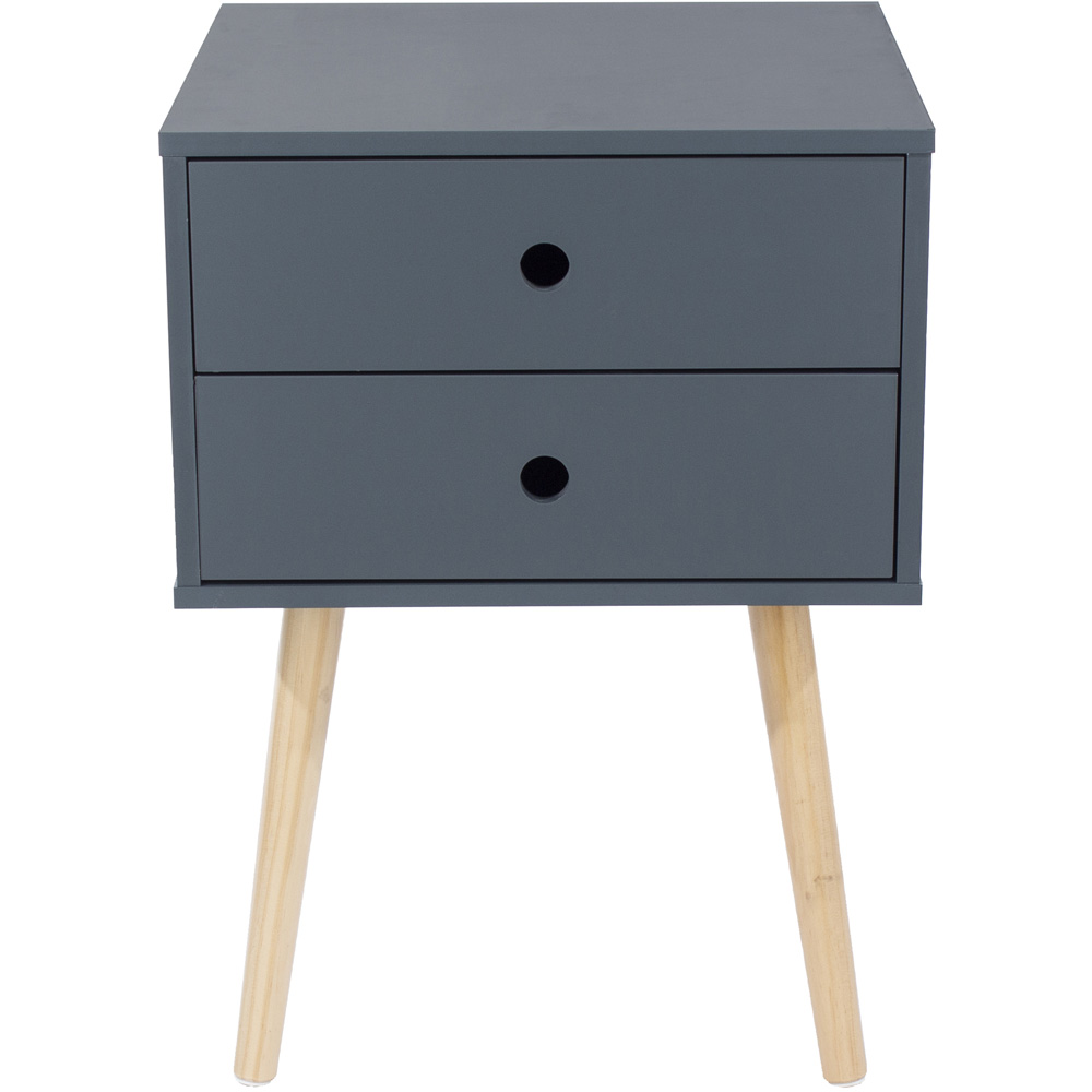 Scandia 2 Drawer Midnight Blue Bedside Table Image 5