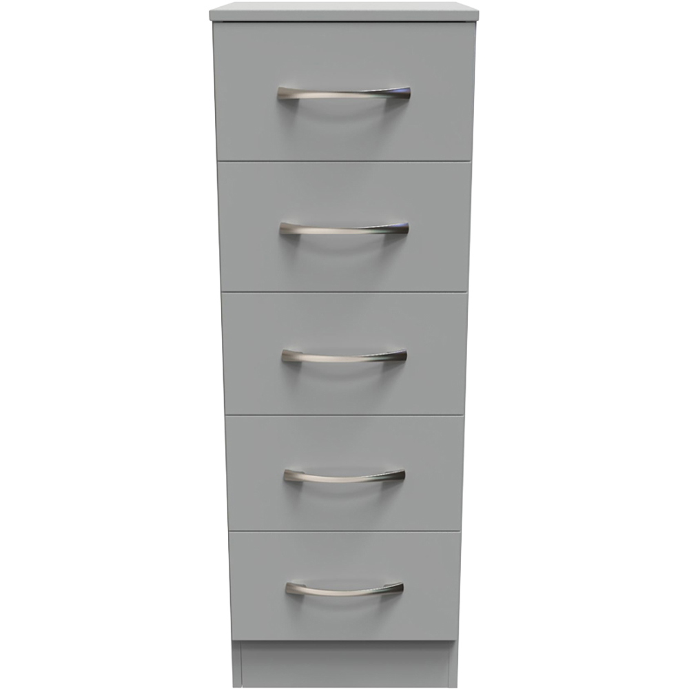 Crowndale Avon 5 Drawer Dusk Grey Bedside Cabinet Image 3