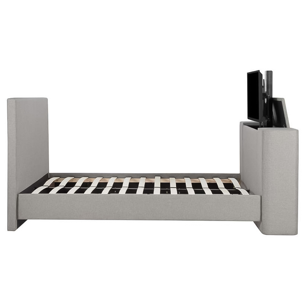 Plaza King Size Grey Bed with TV Bracket Image 3