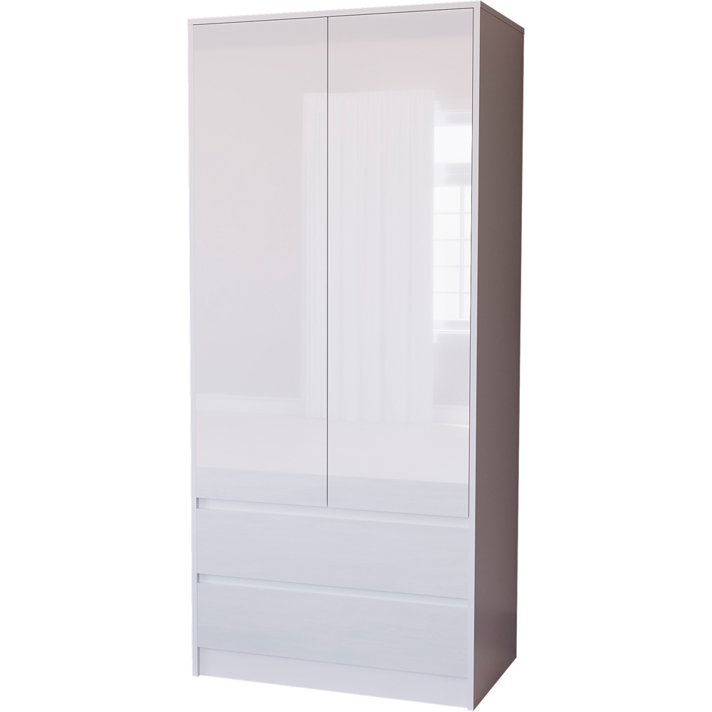 Vida Designs Glinton 2 Door 2 Drawer White Wardrobe Image 2