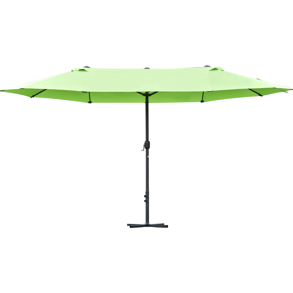 Outsunny Green Crank Handle Double Sided Parasol with Cross Base 4.6m Image 1