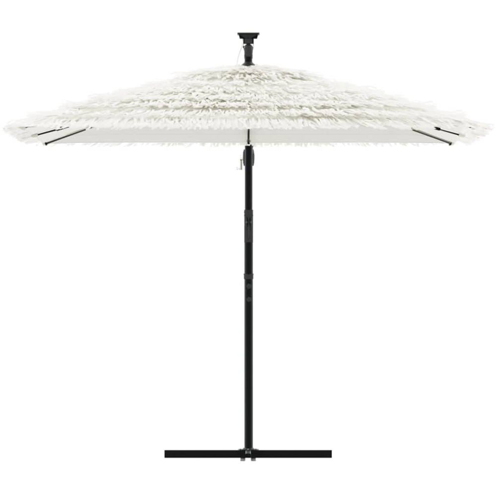 vidaXL White Straw Top Cantilever Parasol with Steel Pole 2.6m Image 2