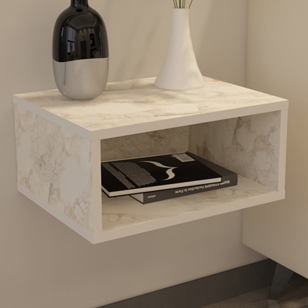 Decorotika Dora Single Shelf Ephesus Floating Bedside Table Image 1