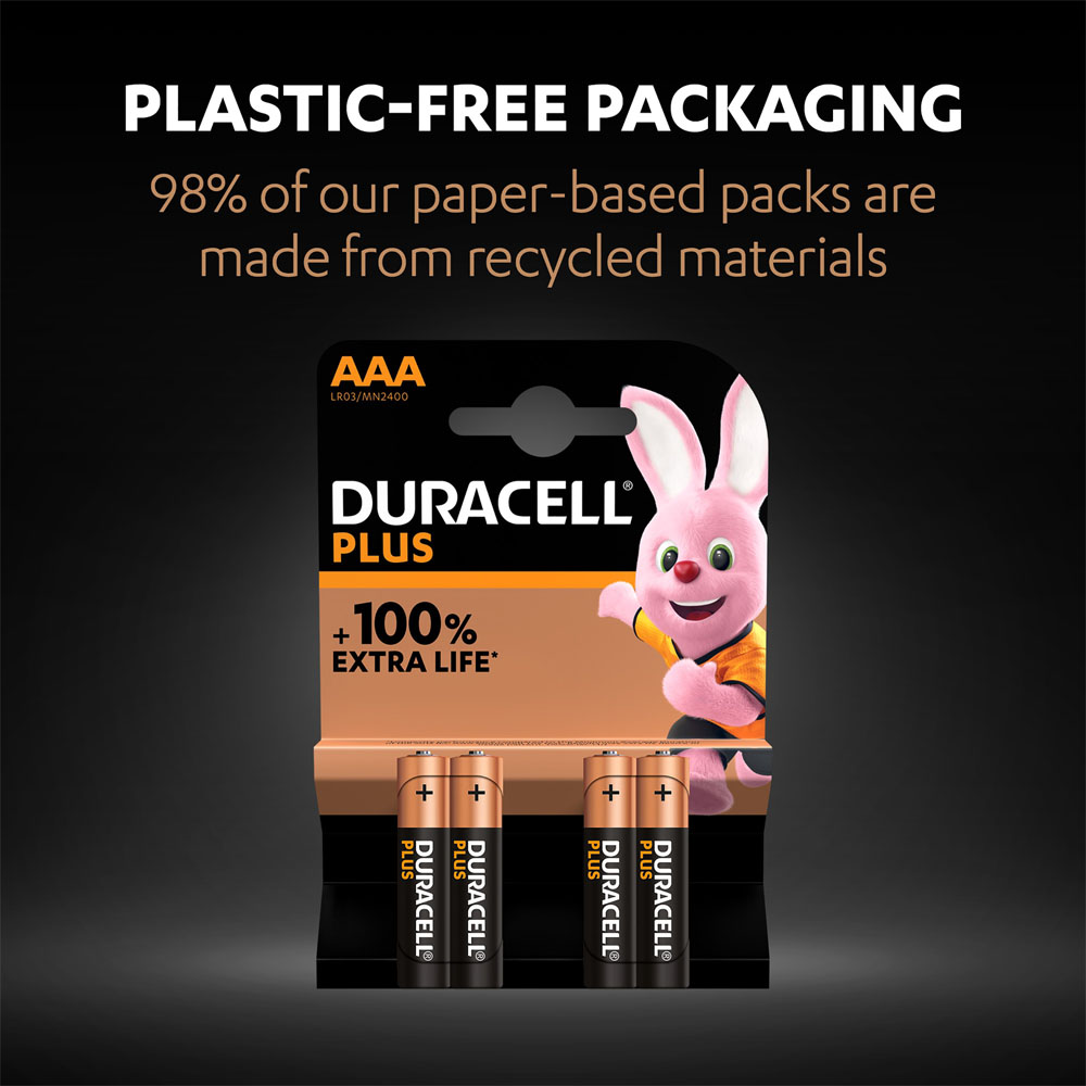 Duracell Plus LR03 AAA 1.5V Alkaline Batteries 4 pack Image 8