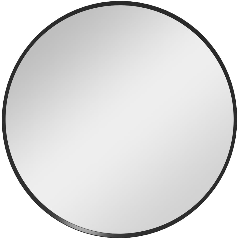 HOMCOM Black Round Wall Mirror 61 cm Image 1