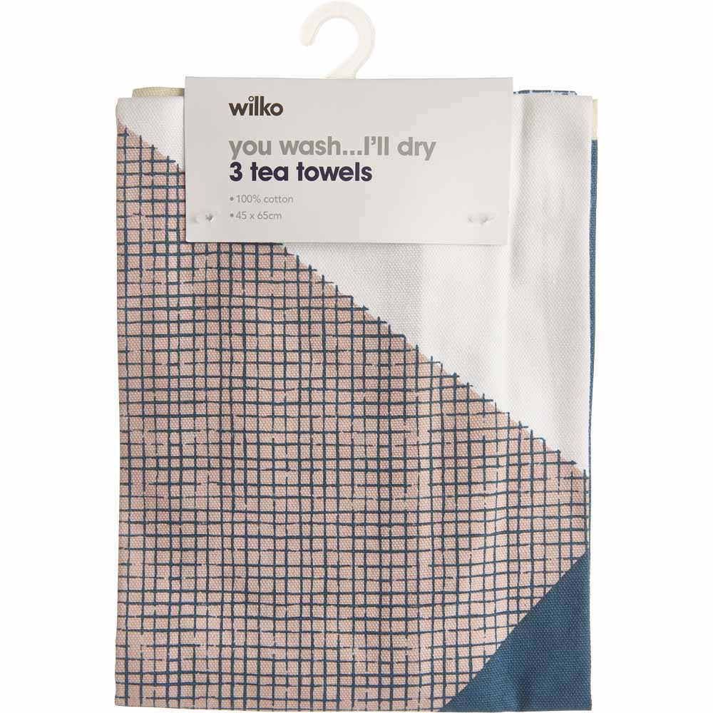 Wilko Green Discovery Tea Towels 3 Pack Image 1