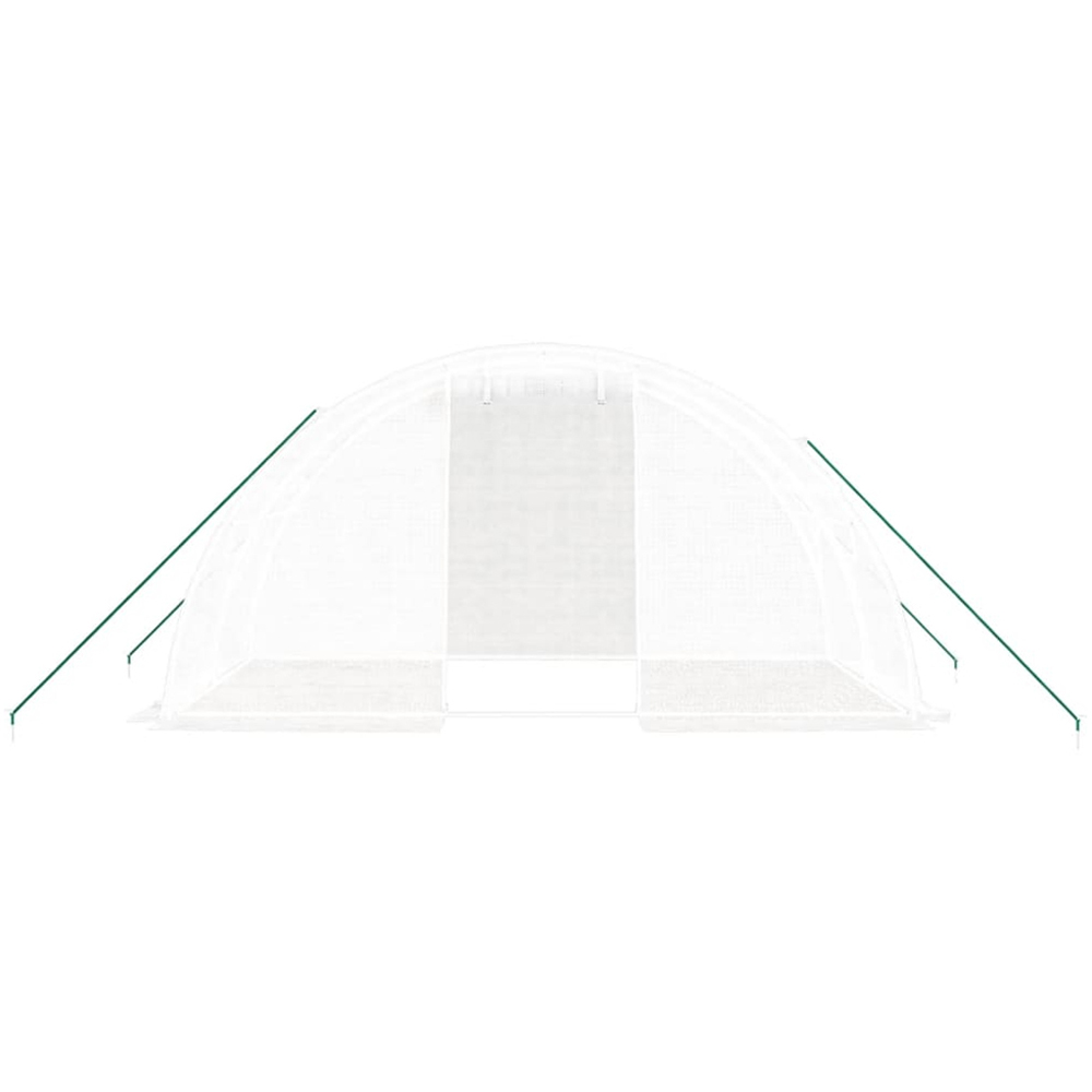 vidaXL White Polyethylene Galvanised Steel Frame 13.1 x 6.5ft Greenhouse Image 4